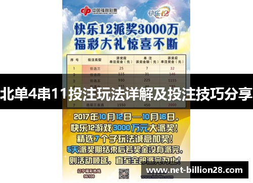 北单4串11投注玩法详解及投注技巧分享